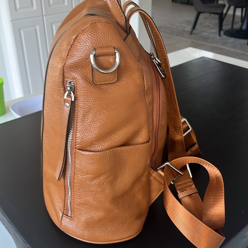Orange Leather Backpack - image 2